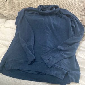 Alo navy blue mock neck pullover Athleisure sweatshirt